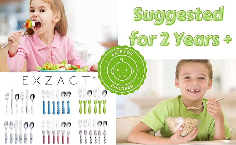 Exzact Children's Flatware Kids Silverware 6pcs, Toddler Utensils, Dishwasher Safe, 24 Months+ - Image 4